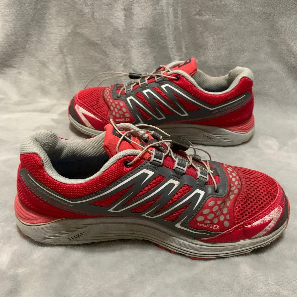 Salomon XR Crossmax Neutral Trail Running Shoes Red Grey Womens Size 10 Flaw